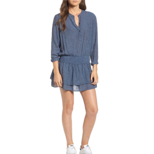 Rails Juliette Salem Stripe blue linen blend tunic mini dress. Size L